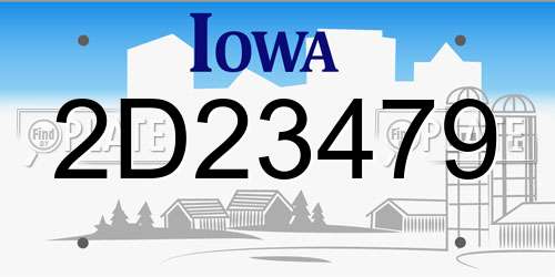2D23479 Iowa License Plate
