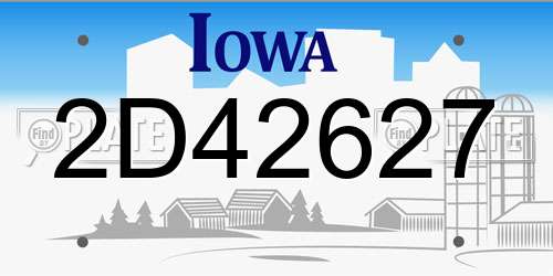 2D42627 Iowa License Plate