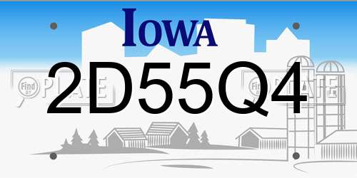 2D55Q4 Iowa License Plate