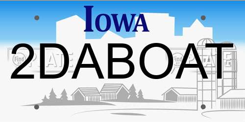 2DABOAT Iowa License Plate