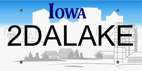 2DALAKE Iowa License Plate