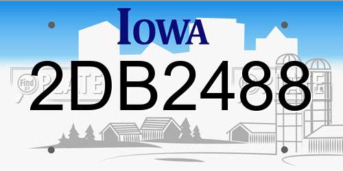 2DB2488 Iowa License Plate