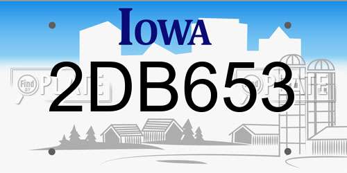2DB653 Iowa License Plate