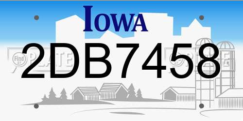 2DB7458 Iowa License Plate