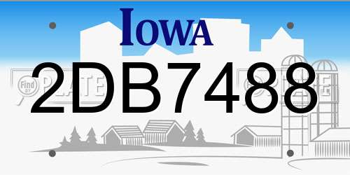 2DB7488 Iowa License Plate