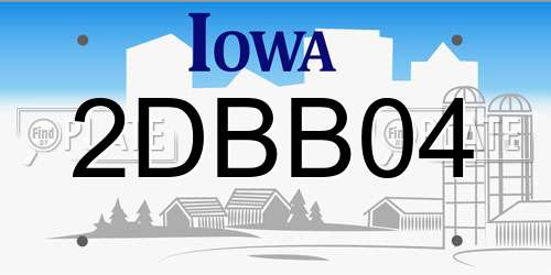 2DBB04 Iowa License Plate