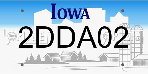 2DDA02 Iowa License Plate