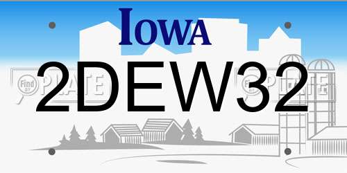 2DEW32 Iowa License Plate