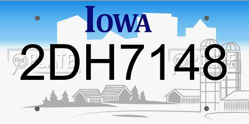 2DH7148 Iowa License Plate