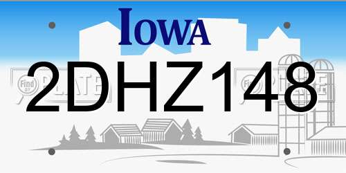 2DHZ148 Iowa License Plate