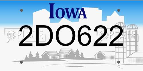 2DO622 Iowa License Plate