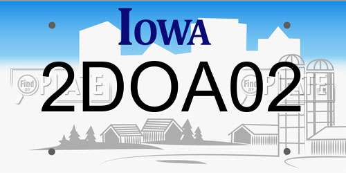 2DOA02 Iowa License Plate