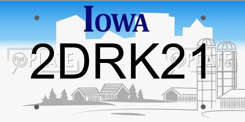 2DRK21 Iowa License Plate