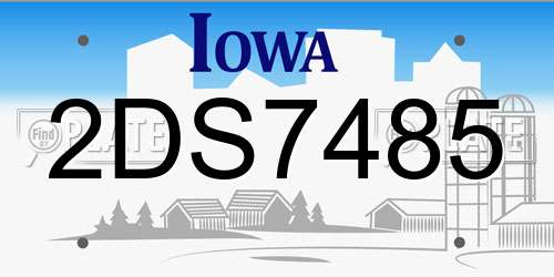 2DS7485 Iowa License Plate