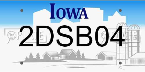 2DSB04 Iowa License Plate
