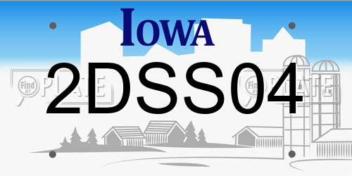 2DSS04 Iowa License Plate