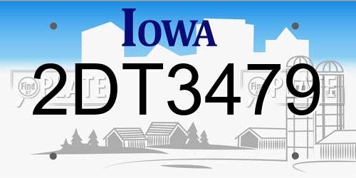 2DT3479 Iowa License Plate