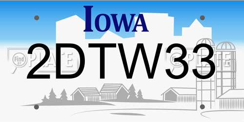 2DTW33 Iowa License Plate