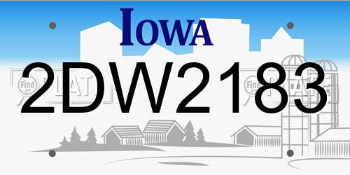 2DW2183 Iowa License Plate