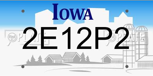 2E12P2 Iowa License Plate