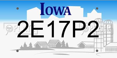2E17P2 Iowa License Plate