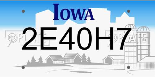 2E40H7 Iowa License Plate
