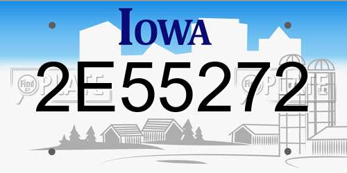 2E55272 Iowa License Plate