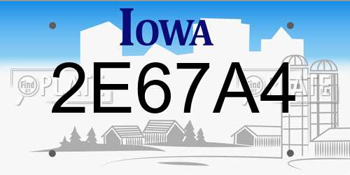 2E67A4 Iowa License Plate