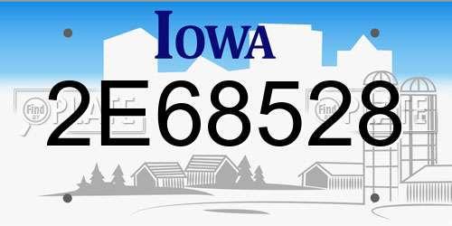 2E68528 Iowa License Plate