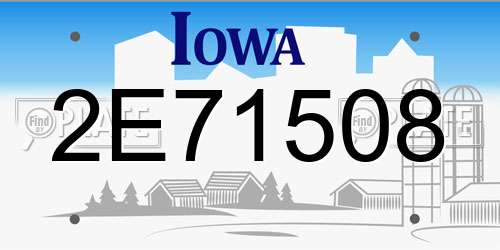 2E71508 Iowa License Plate