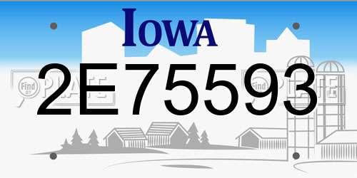2E75593 Iowa License Plate