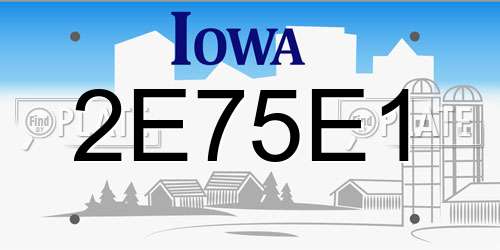 2E75E1 Iowa License Plate