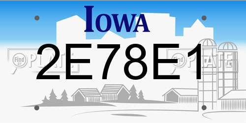 2E78E1 Iowa License Plate
