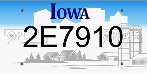 2E7910 Iowa License Plate
