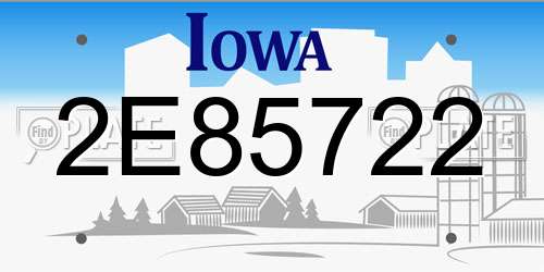 2E85722 Iowa License Plate