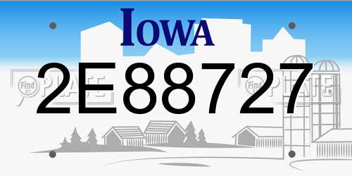 2E88727 Iowa License Plate