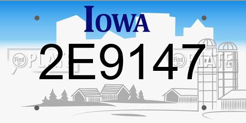 2E9147 Iowa License Plate