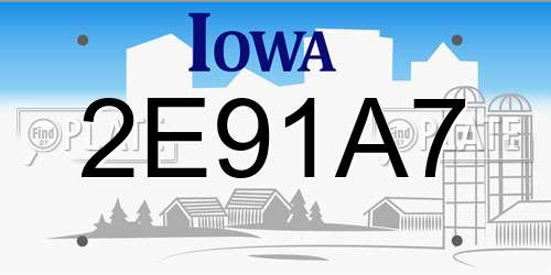 2E91A7 Iowa License Plate