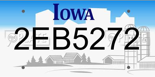 2EB5272 Iowa License Plate