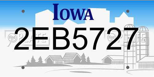 2EB5727 Iowa License Plate