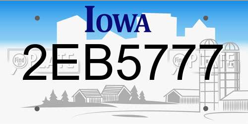 2EB5777 Iowa License Plate