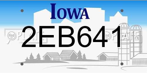 2EB641 Iowa License Plate