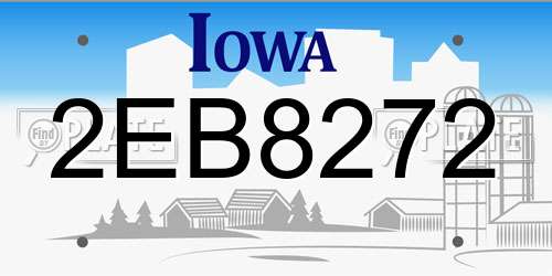 2EB8272 Iowa License Plate