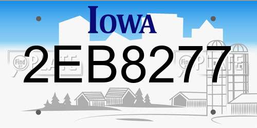 2EB8277 Iowa License Plate
