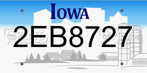 2EB8727 Iowa License Plate