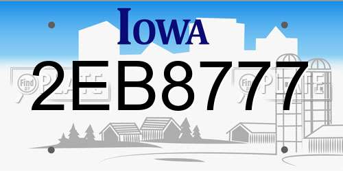 2EB8777 Iowa License Plate