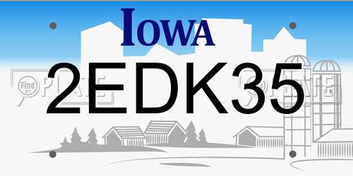 2EDK35 Iowa License Plate