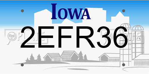 2EFR36 Iowa License Plate
