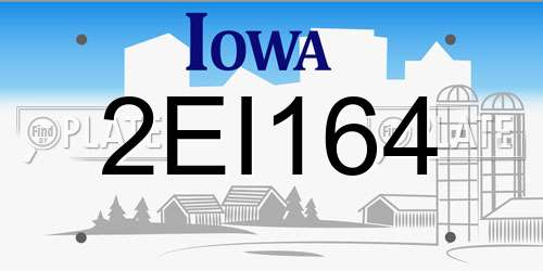 2EI164 Iowa License Plate