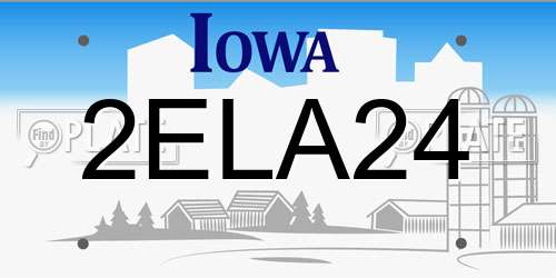 2ELA24 Iowa License Plate